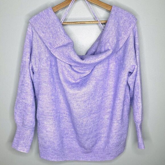 Vero Moda By Stitch Fix Womens 2X Off the shoulder Lilac Sweater NWT - Picture 3 of 10